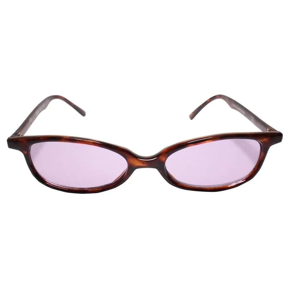 Deadstock Genuine Vintage Hippie Small Purple Lens Tortoise Rectangle Sunglasses